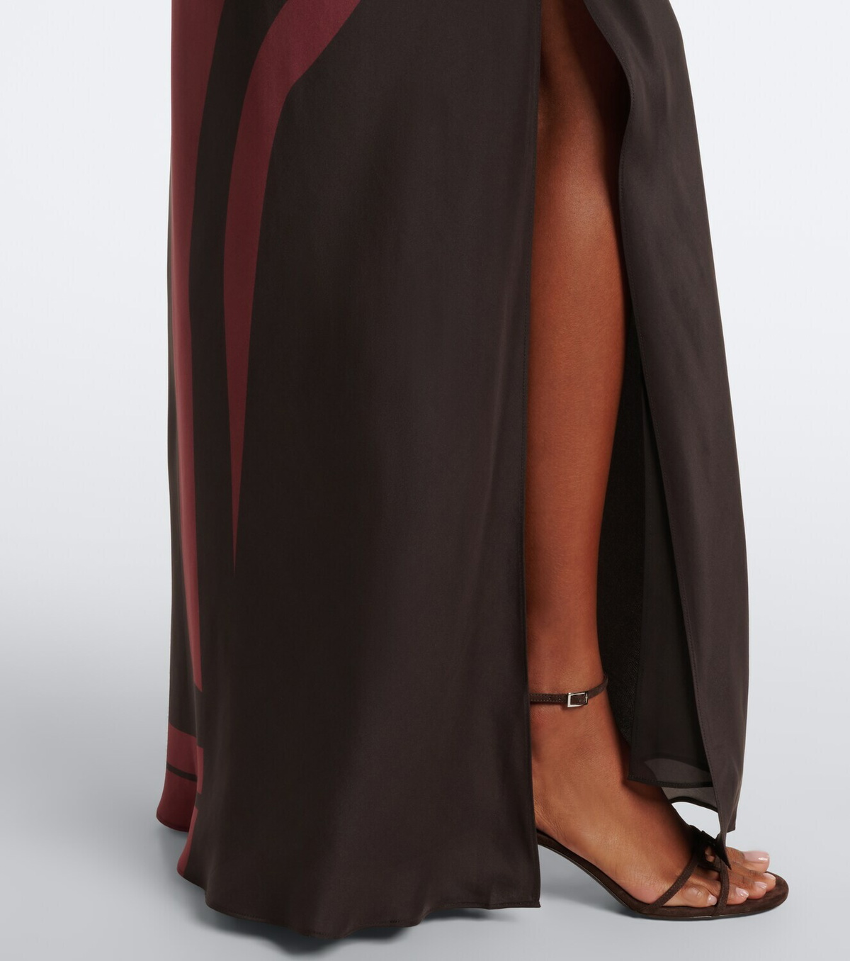 SIR Printed silk satin maxi dress