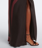 SIR Printed silk satin maxi dress