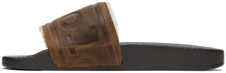 Polo Ralph Lauren Brown Faux-Shearling Slides