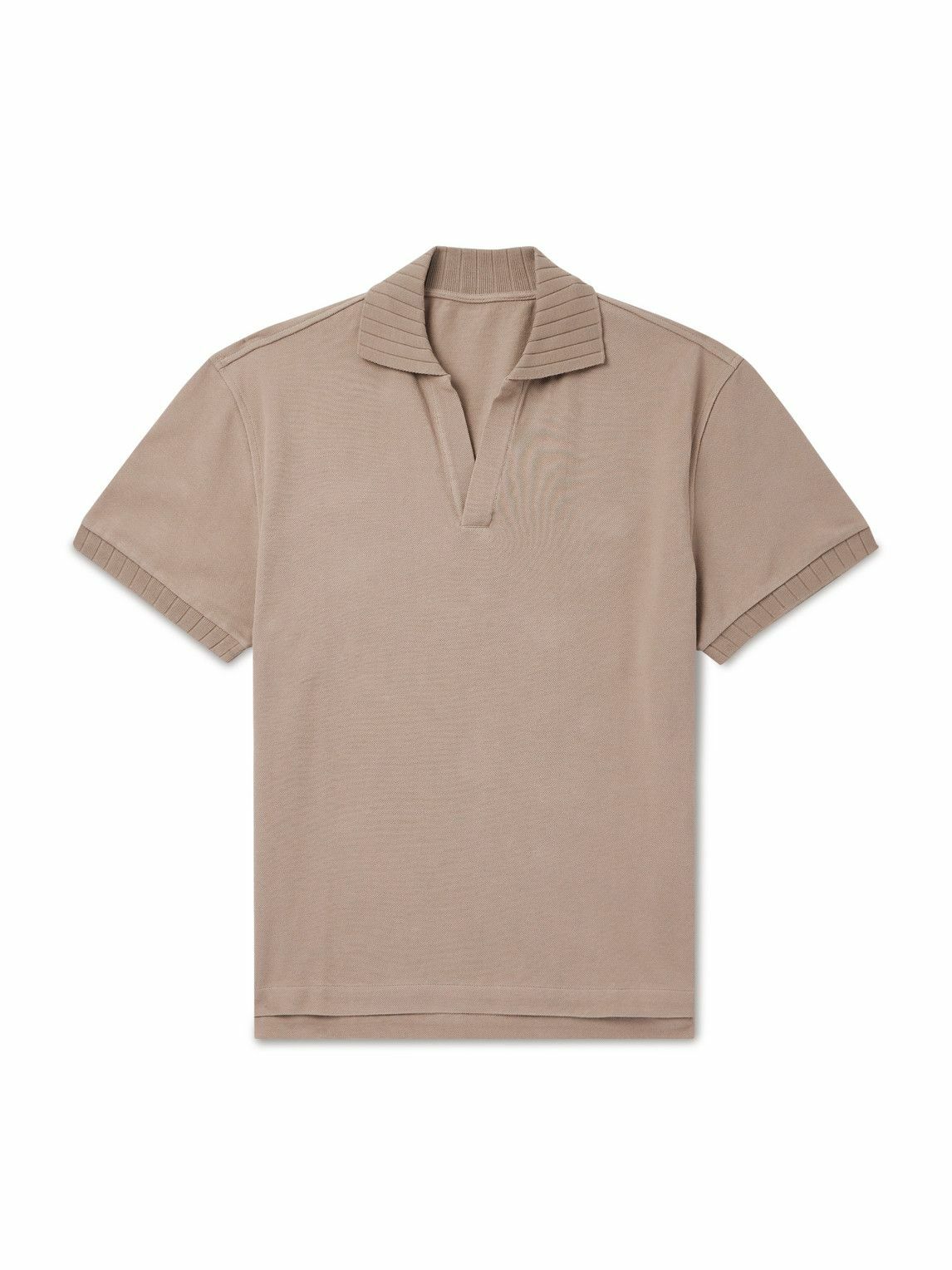 Stòffa - Cotton-Piqué Polo Shirt - Brown