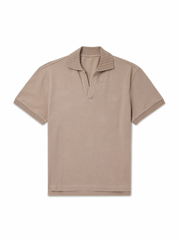 Photo: Stòffa - Cotton-Piqué Polo Shirt - Brown