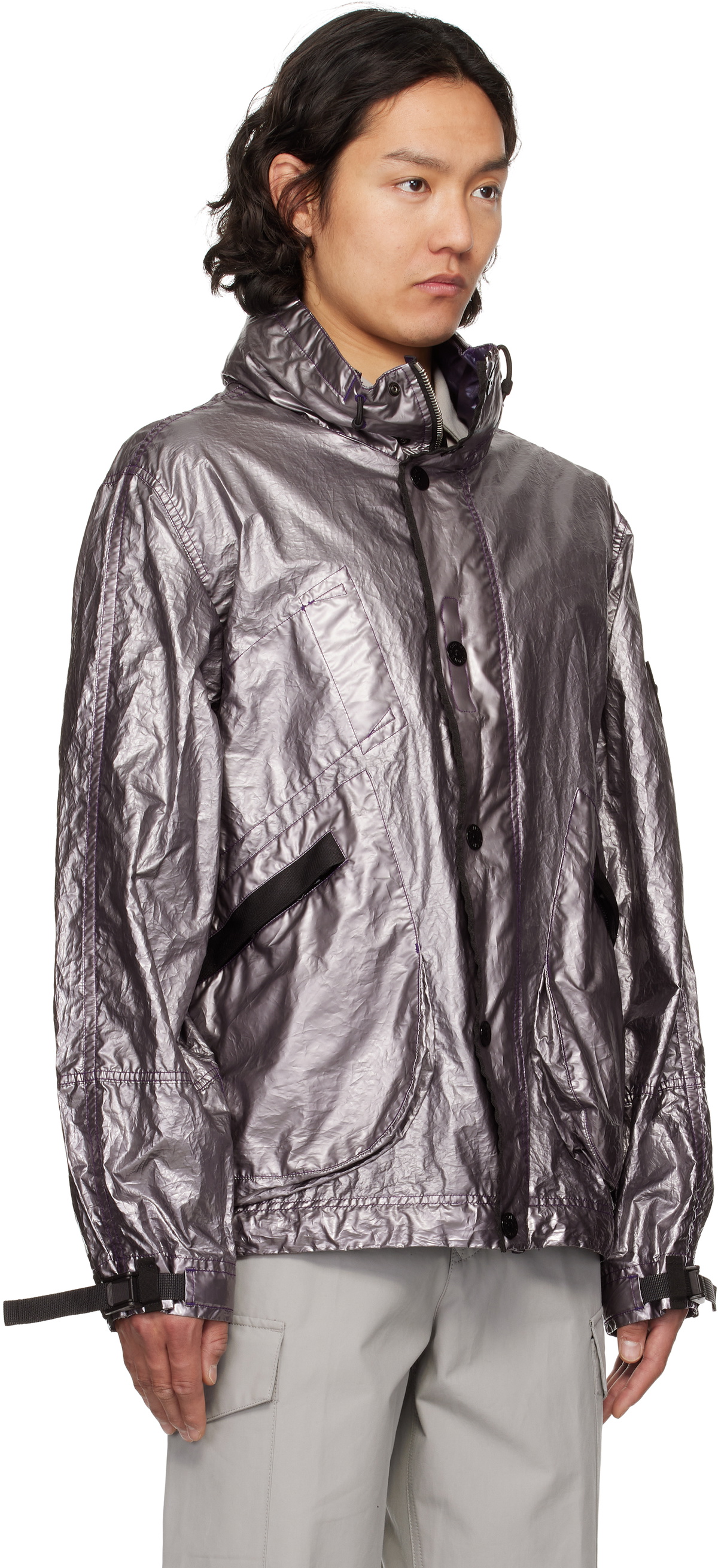 Stone Island Purple Metal Cover Jacket Stone Island