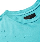 AMIRI - Distressed Cotton-Jersey T-Shirt - Men - Blue