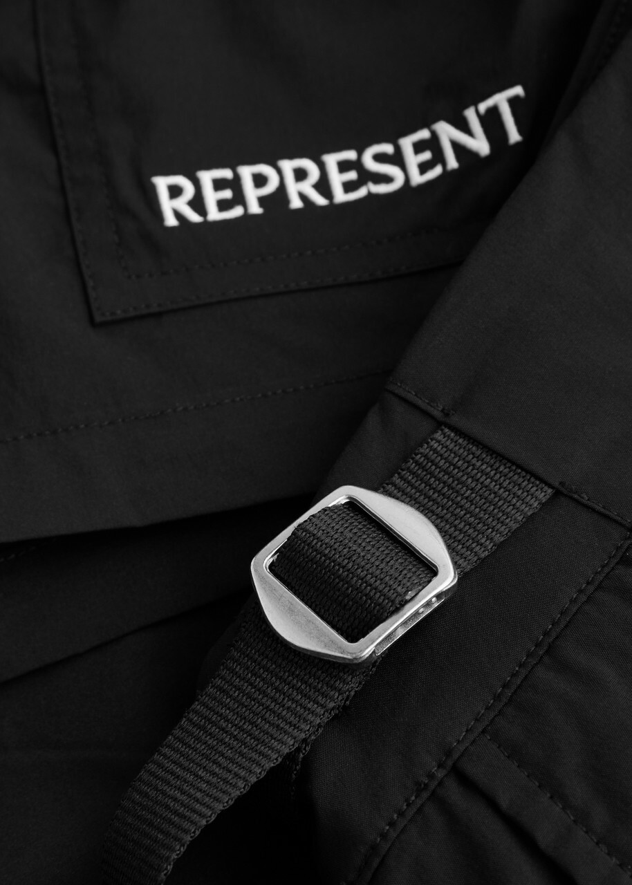 Represent Logo Cotton-blend Swim Shorts Black