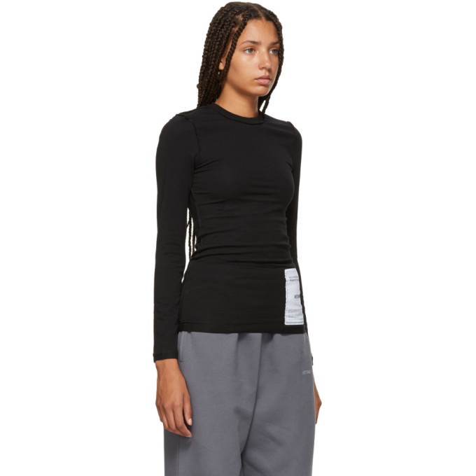 Vetements Black Fitted Inside Out Long Sleeve T-Shirt Vetements