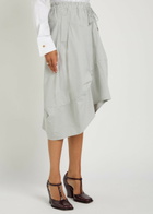 Vivienne Westwood Aerodrome Striped Asymmetric Cotton Midi Skirt White