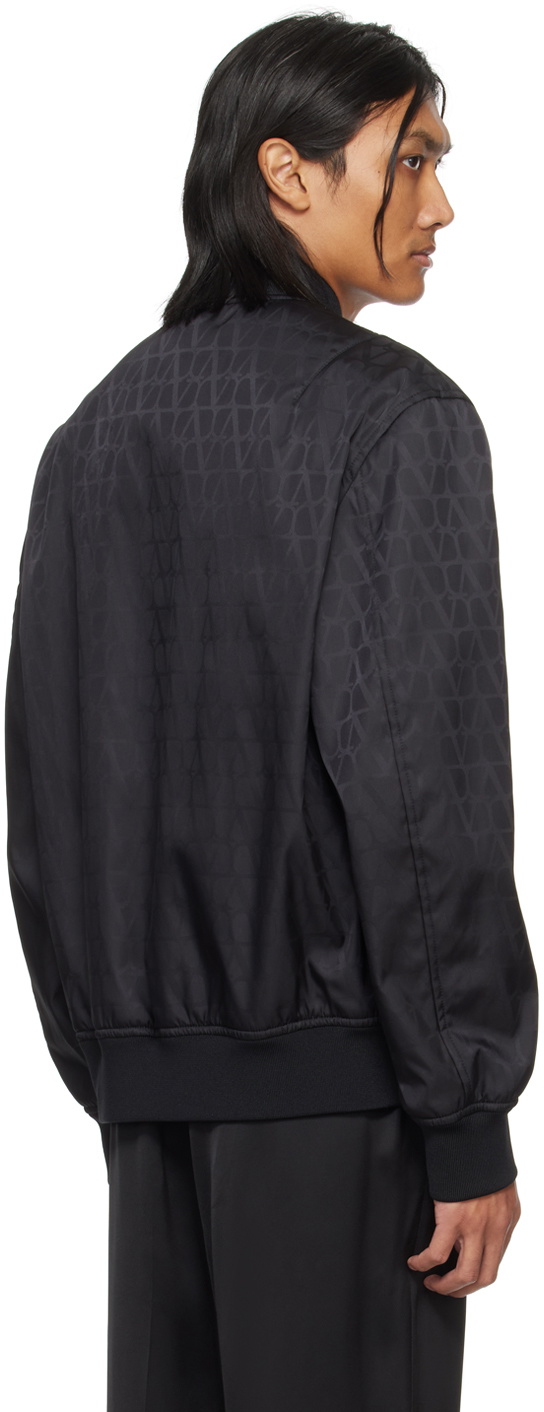 Valentino Black Toile Iconographe Bomber Jacket