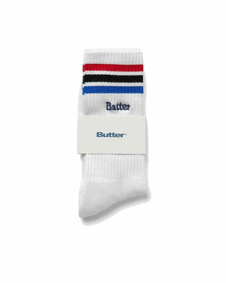 Photo: Butter Goods Stripe Socks White - Mens - Socks
