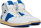 Rhude White & Blue Rhecess Hi Sneakers