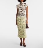 Ganni Zebra-print cotton-blend top