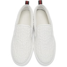 Gucci White G Rhombus Slip-On Sneakers