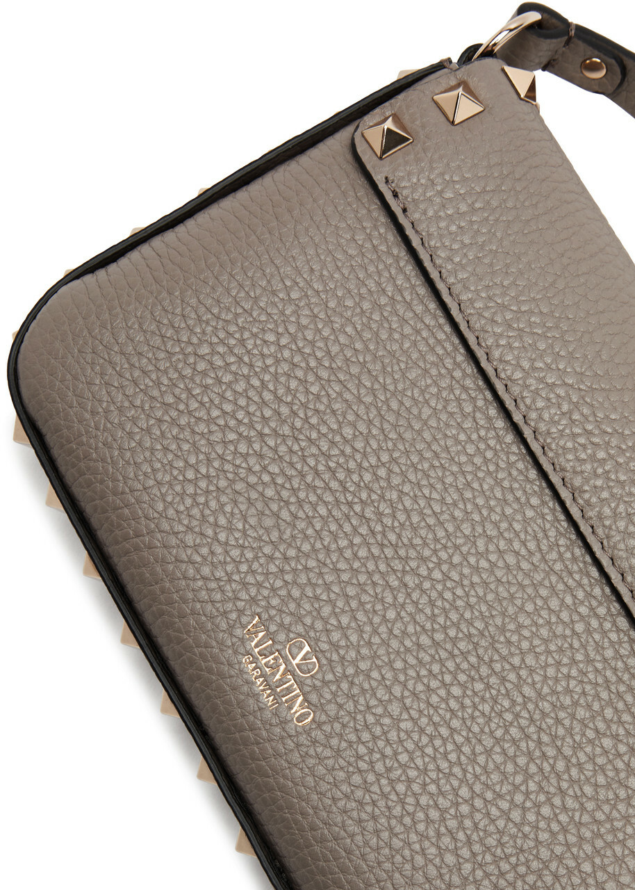 Valentino Garavani Rockstud Leather Cross-body bag - Taupe Valentino Garavani Rockstud Leather Cross-body bag - Taupe