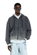 Diesel Hooded jacket in dégradé-effect scuba - Jackets Mens in Grey