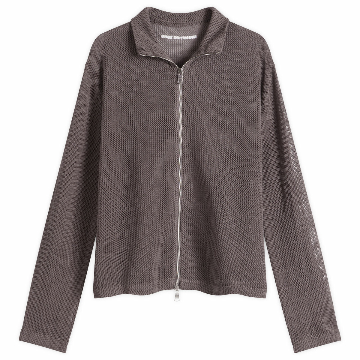 MKI Men's Linen Loose Knit Track Jacket in Espresso