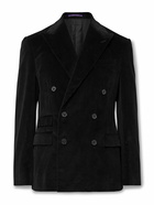 Ralph Lauren Purple label - Double-Breasted Cotton-Corduroy Suit Jacket - Black