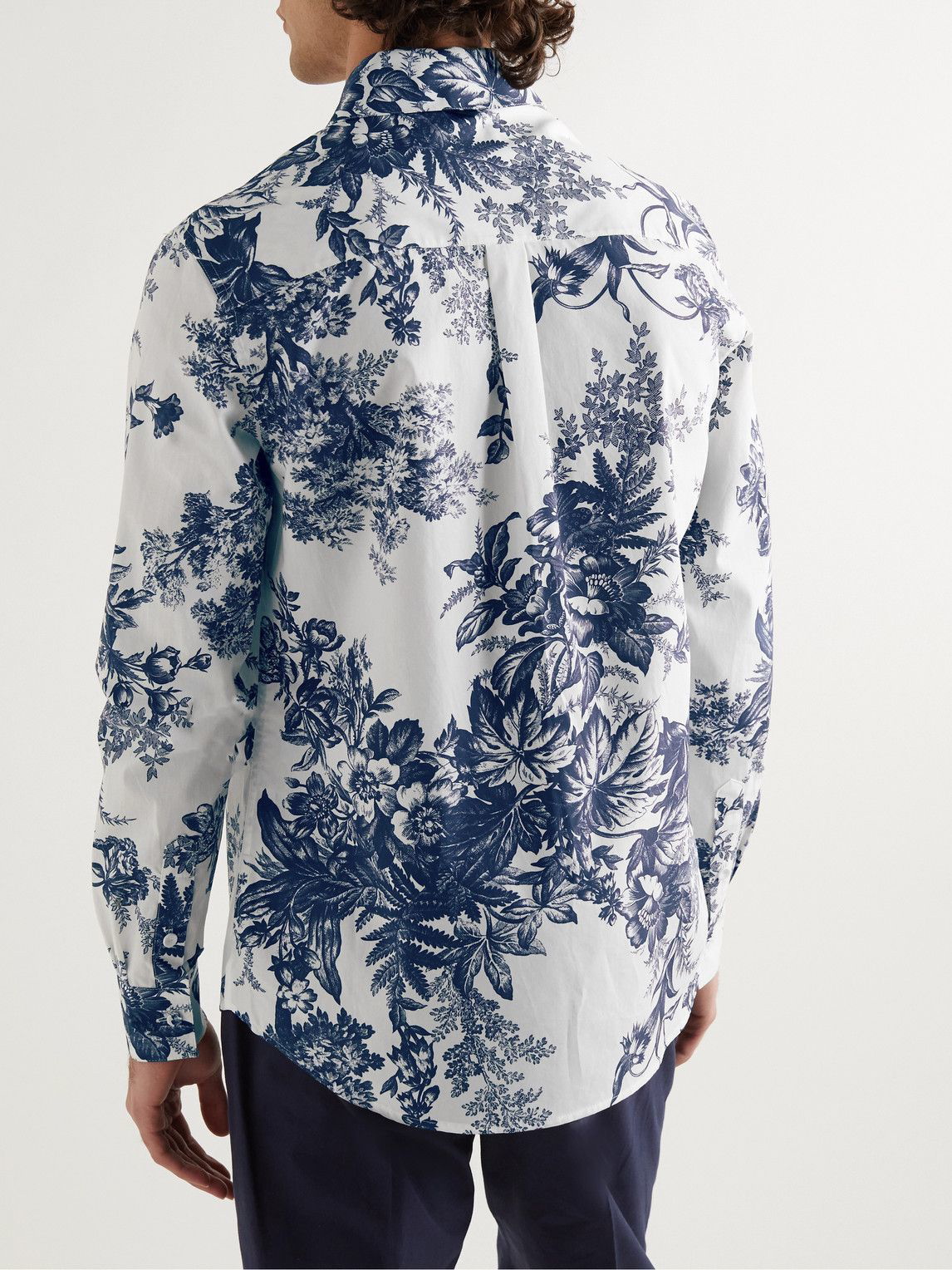 FLORAL PRINT SHIRT - Blue / White