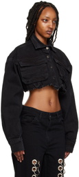 Lado Bokuchava Black Cropped Denim Jacket