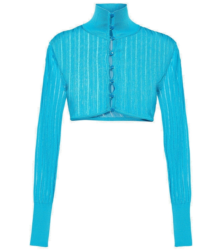 Photo: Alaïa Ribbed-knit cropped cardigan