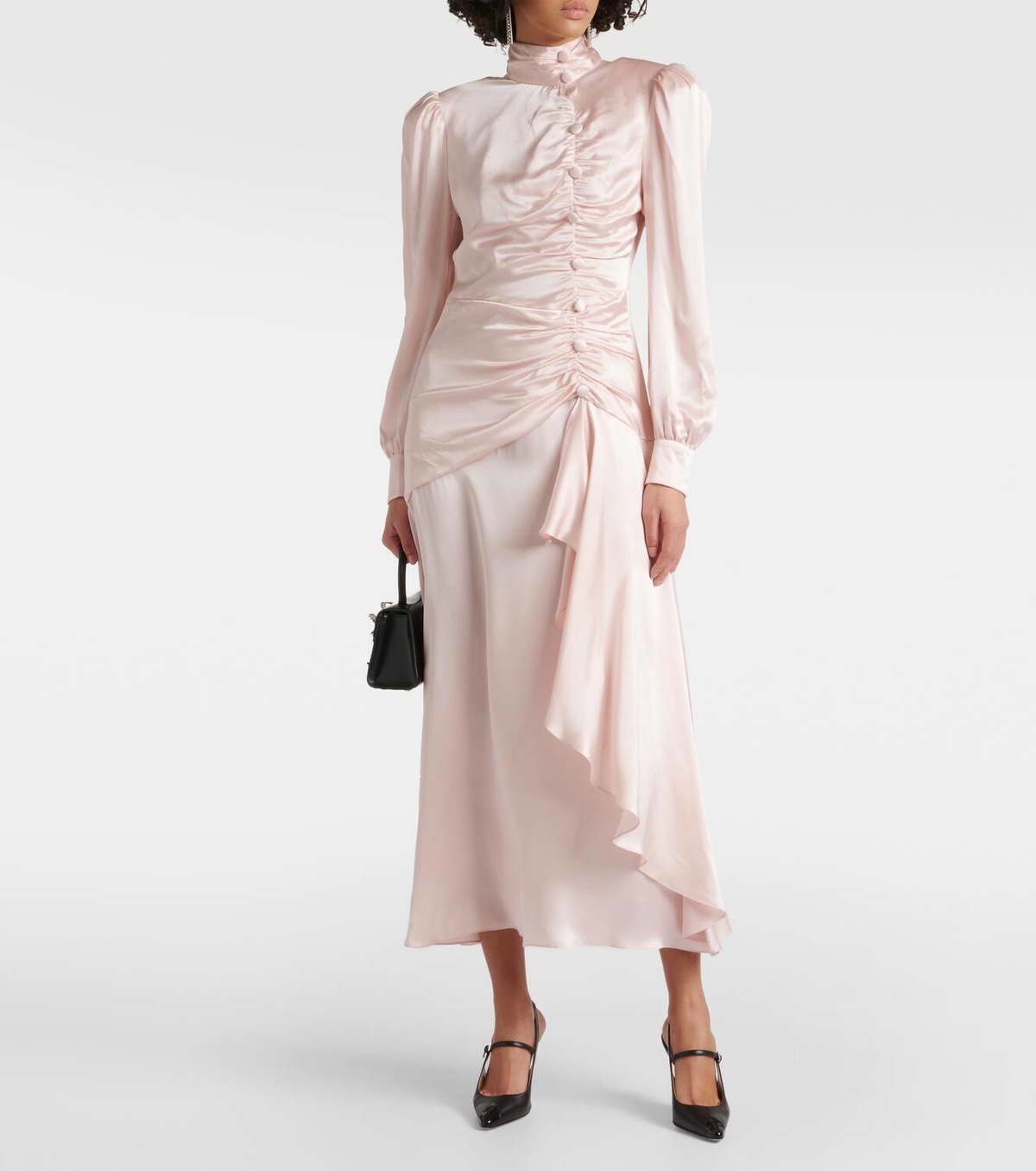 chinese dress ladies Stretch lace evening dress with organza ruffles