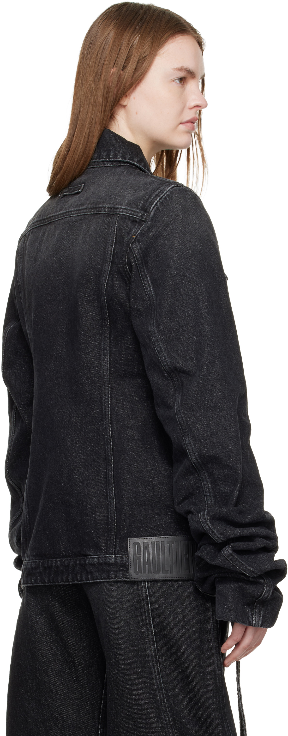 Jean Paul Gaultier Black Oversized Sleeves Denim Jacket