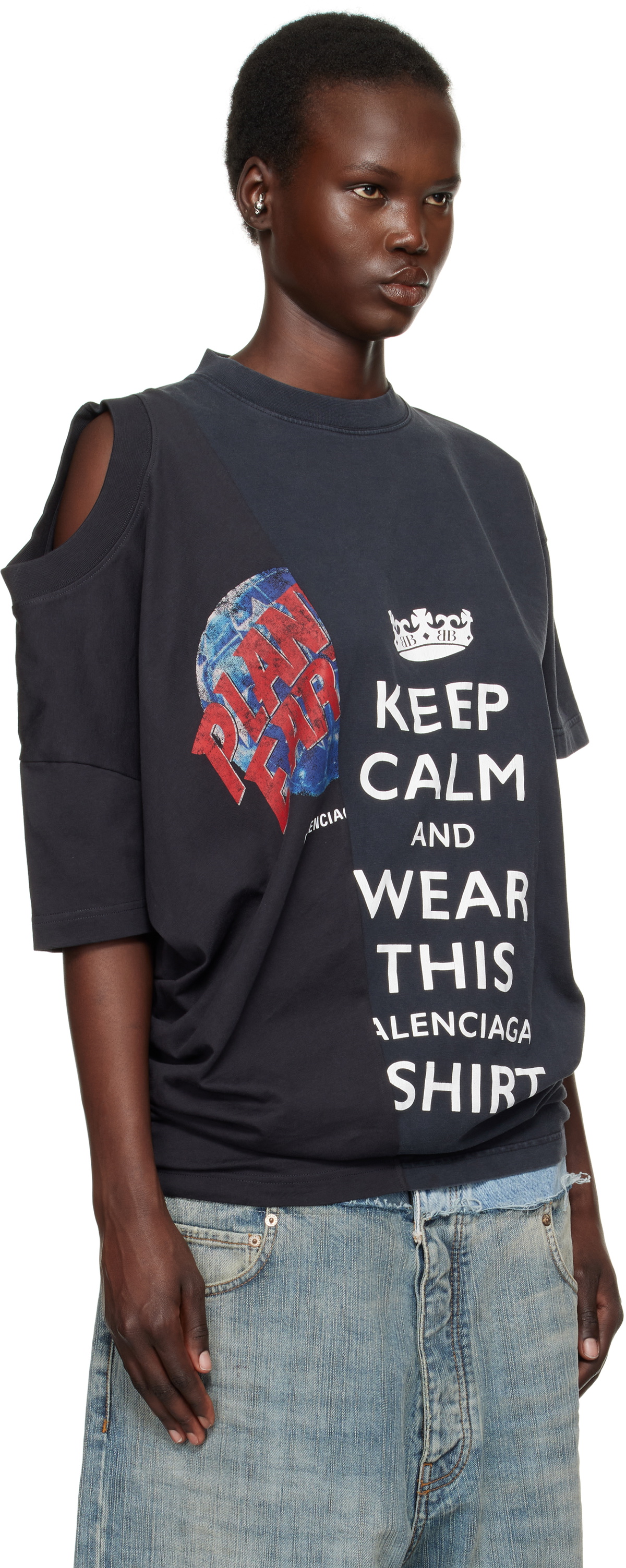 Balenciaga Black 50-50 T-shirt Balenciaga