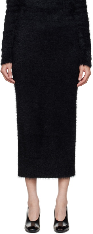 Photo: Dries Van Noten Black Fuzzy Midi Skirt