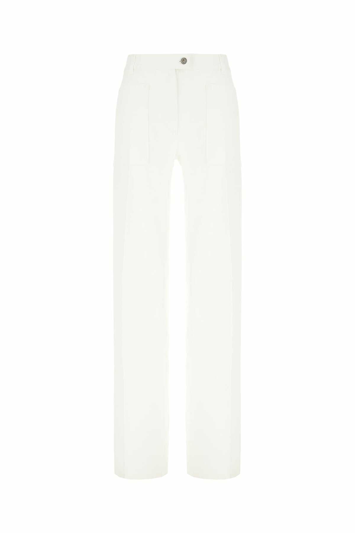 デニム・ジーパン FERRAGAMO Straight jeans White Ferragamo High-rise straight jeans Salvatore Ferragamo