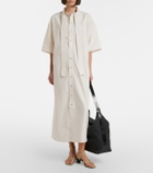 Lemaire Tie-neck cotton and silk shirt dress