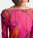 Pucci Orchidee tulle maxi dress