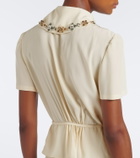 Prada Embellished silk crêpe midi dress