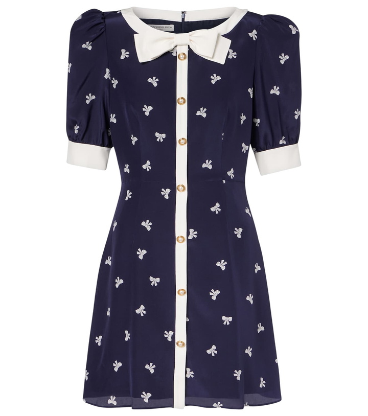 Photo: Alessandra Rich Bow-detail polka-dot silk minidress