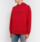 Givenchy - Logo-Print Loopback Cotton-Jersey Hoodie - Red