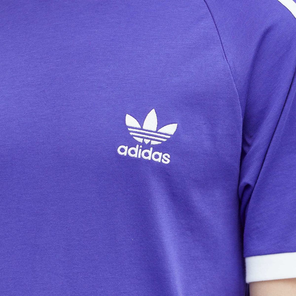 ☆adidas☆ 3S Pinstripe Tee Purple CLOTHING - Adicolor 3-Stripes Pinstripe Tee - Purple