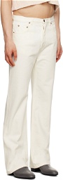 Husbands White Button-Fly Jeans