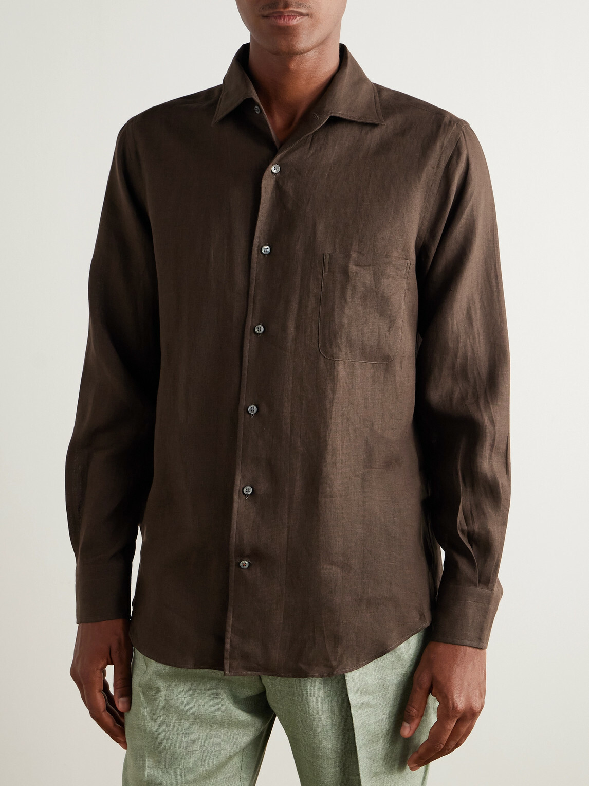 Loro Piana - Slub Linen Shirt - Brown