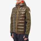 Moncler Grenoble Men's Down Front Hooded Knit Jacket in Green