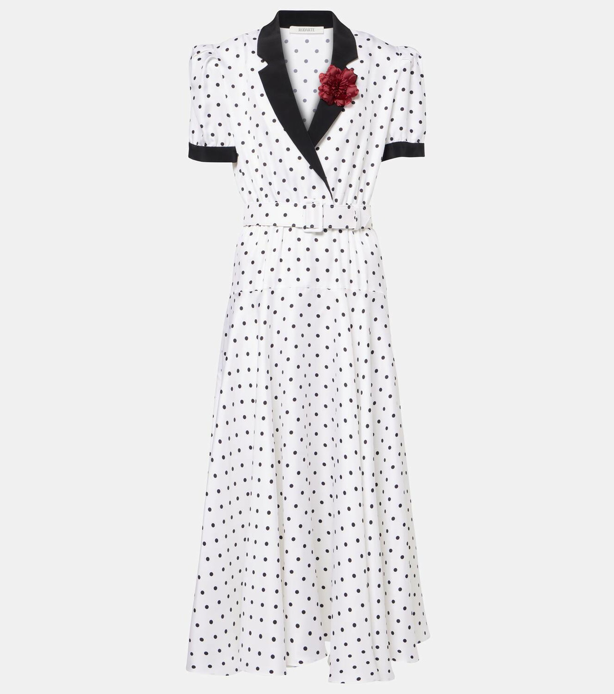 Rodarte Polka Dot silk twill midi dress