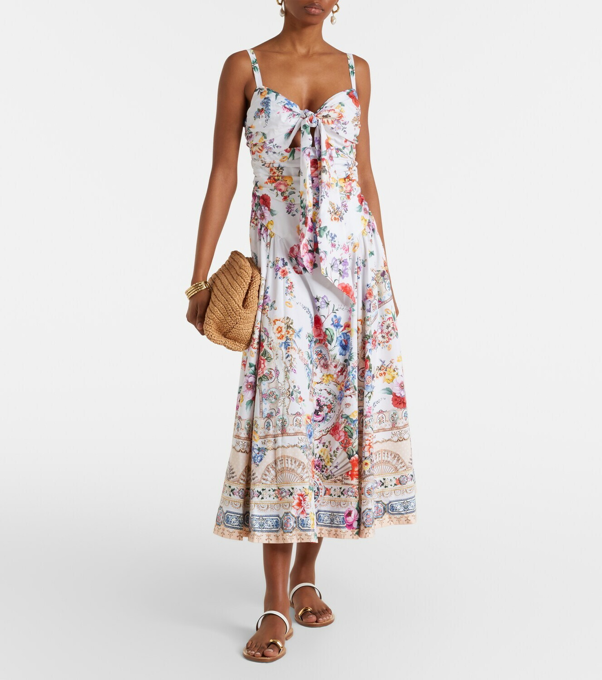 Camilla Floral cotton-blend midi dress