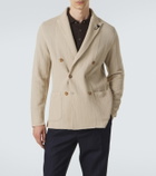 Lardini Double-breasted virgin wool blazer