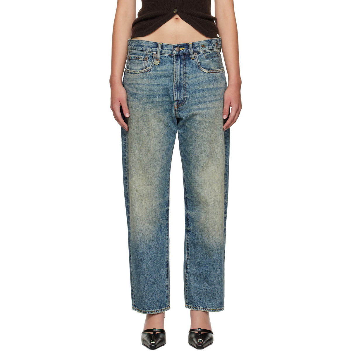 R13 SSENSE Exclusive Blue Boyfriend Jeans