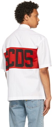 GCDS White Knit Logo Short Sleeve Shirt