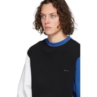 Marni Blue and Black Colorblock Logo Sweatshirt