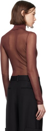 KHAITE Burgundy Tallin Bodysuit