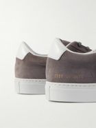 Common Projects - Retro Low Leather-Trimmed Suede Sneakers - Gray