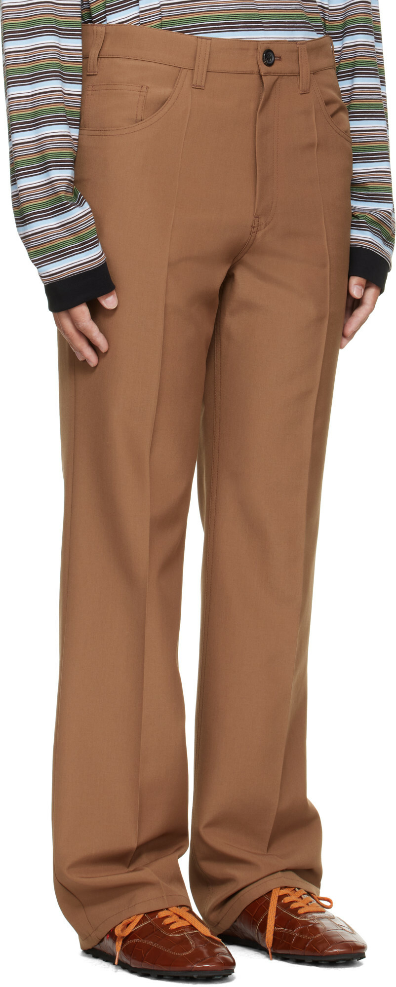 Marni Brown Virgin Wool Trousers