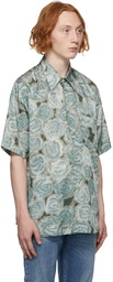 Acne Studios Green Printed Short Sleeve Shirt