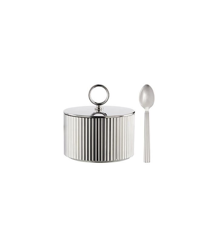 Photo: Georg Jensen Bernadotte sugar bowl and spoon set by Sigvard Bernadotte