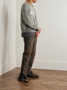 AMIRI - Distressed Appliquéd Cashmere Sweater - Gray
