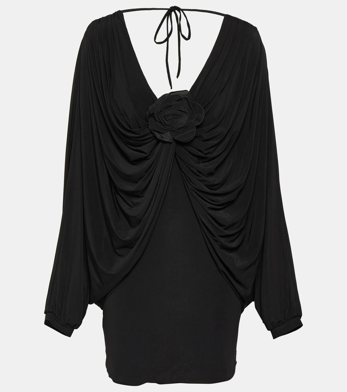 Giuseppe di Morabito Floral-appliqué draped minidress