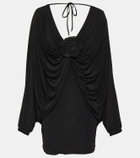 Giuseppe di Morabito Floral-appliqué draped minidress
